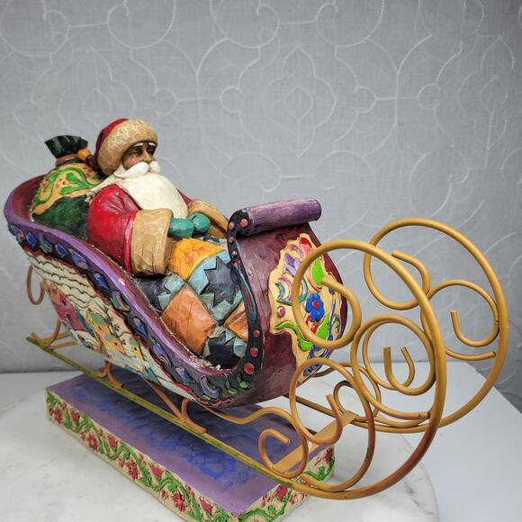 Jim Shore Heartwood Creek Delivering Joy Figurine XL Santa in Sleigh 2004 - Picture 3 of 16